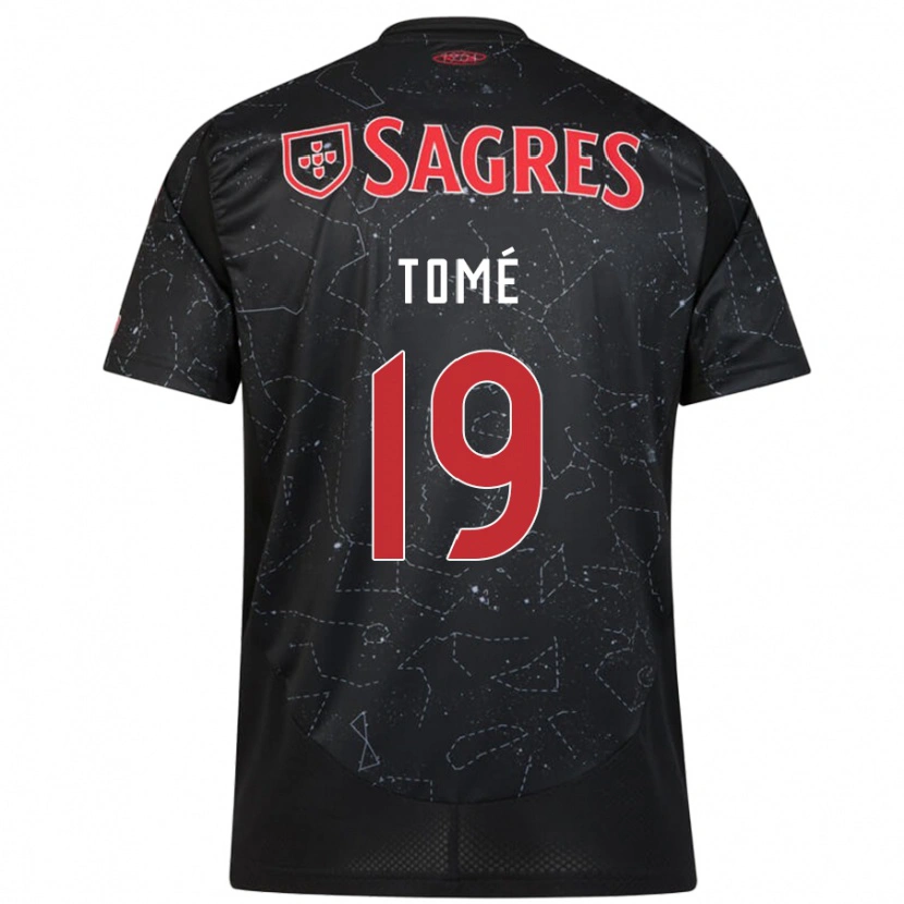 Danxen Hombre Camiseta Olivio Tomé #19 Negro Rojo 2ª Equipación 2024/25 La Camisa