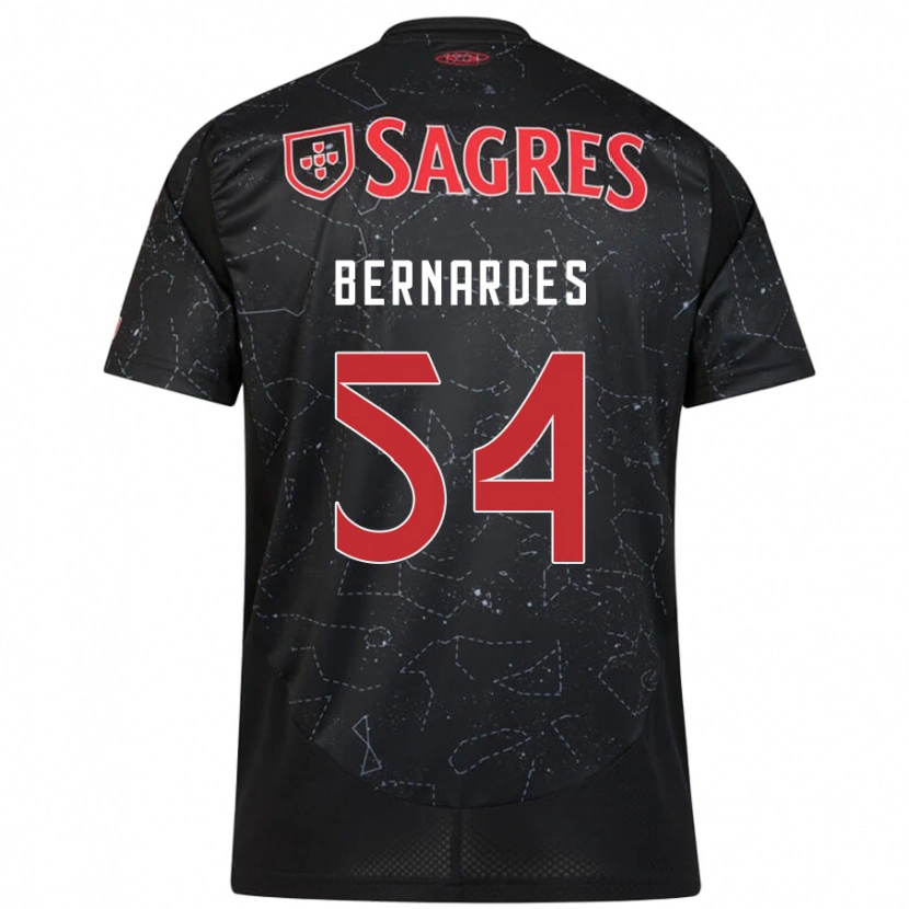 Danxen Hombre Camiseta Bernardes #54 Negro Rojo 2ª Equipación 2024/25 La Camisa