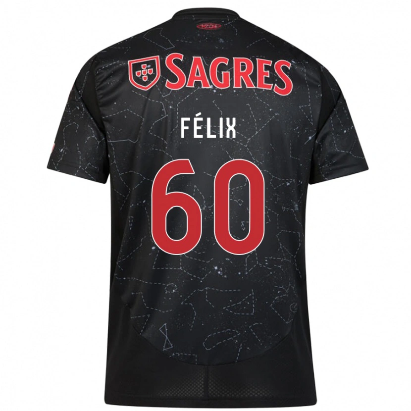 Danxen Hombre Camiseta Nuno Félix #60 Negro Rojo 2ª Equipación 2024/25 La Camisa