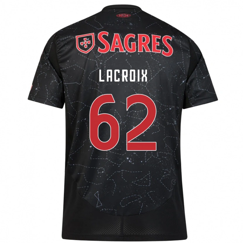 Danxen Hombre Camiseta Lenny Lacroix #62 Negro Rojo 2ª Equipación 2024/25 La Camisa