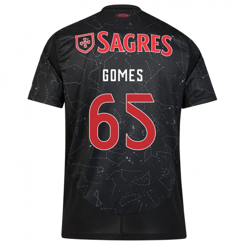 Danxen Hombre Camiseta André Gomes #65 Negro Rojo 2ª Equipación 2024/25 La Camisa