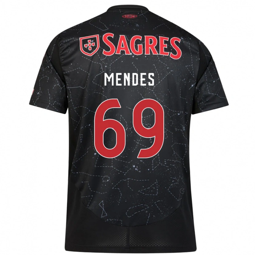 Danxen Hombre Camiseta Vladimir Mendes #69 Negro Rojo 2ª Equipación 2024/25 La Camisa