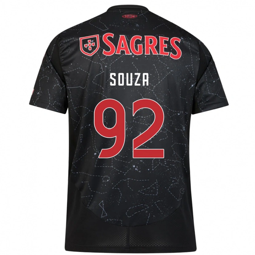 Danxen Hombre Camiseta Pedro Souza #92 Negro Rojo 2ª Equipación 2024/25 La Camisa