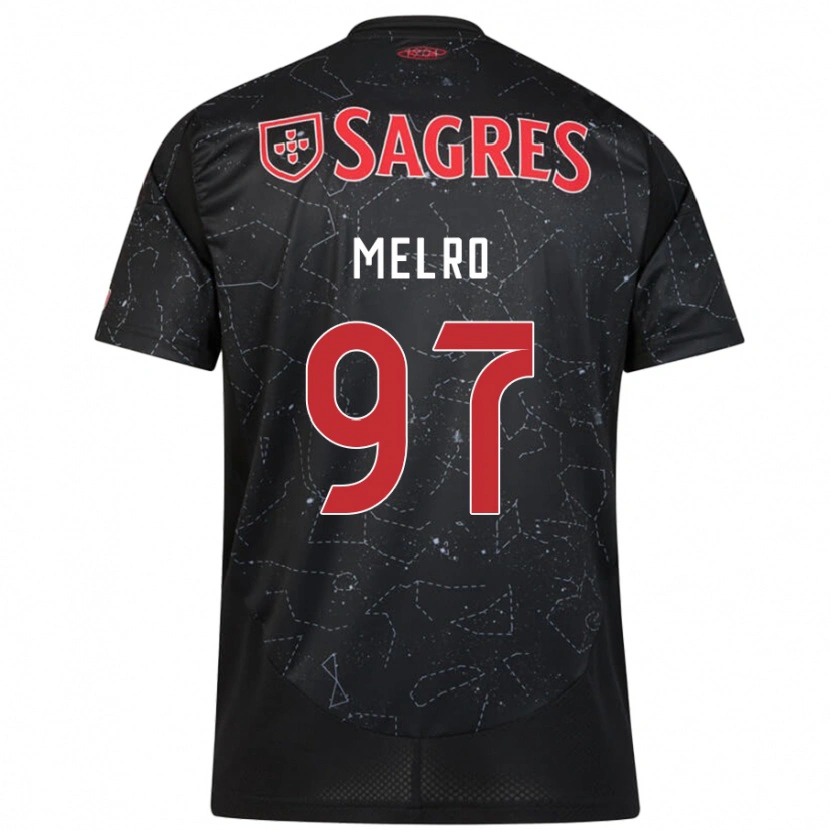 Danxen Hombre Camiseta José Melro #97 Negro Rojo 2ª Equipación 2024/25 La Camisa