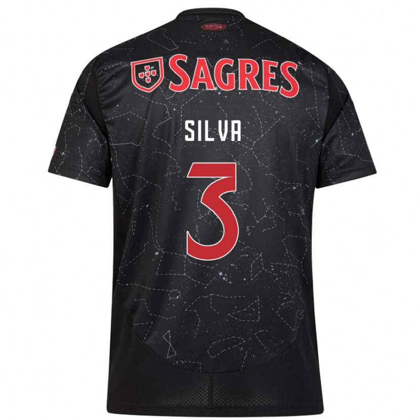 Danxen Hombre Camiseta Joana Silva #3 Negro Rojo 2ª Equipación 2024/25 La Camisa