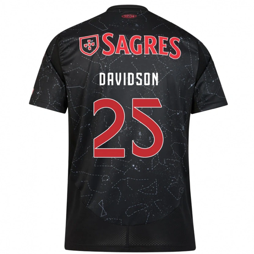 Danxen Hombre Camiseta Chandra Davidson #25 Negro Rojo 2ª Equipación 2024/25 La Camisa