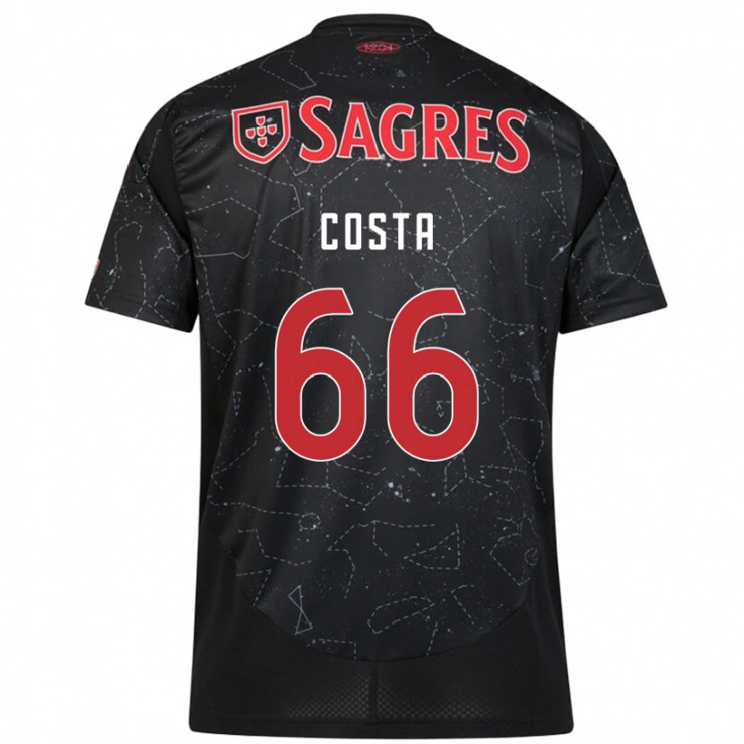 Danxen Hombre Camiseta Rute Costa #66 Negro Rojo 2ª Equipación 2024/25 La Camisa