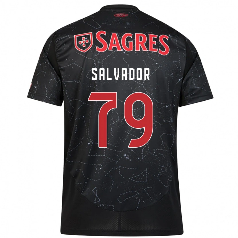 Danxen Hombre Camiseta Marta Salvador #79 Negro Rojo 2ª Equipación 2024/25 La Camisa