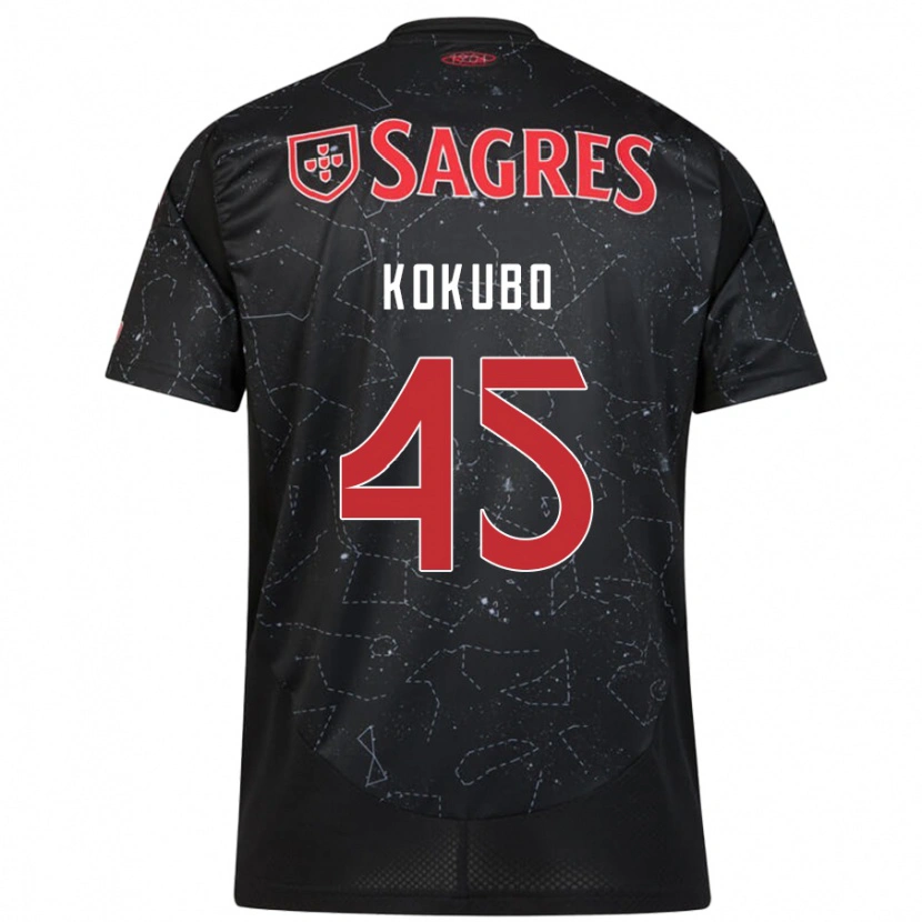 Danxen Hombre Camiseta Leo Kokubo #45 Negro Rojo 2ª Equipación 2024/25 La Camisa