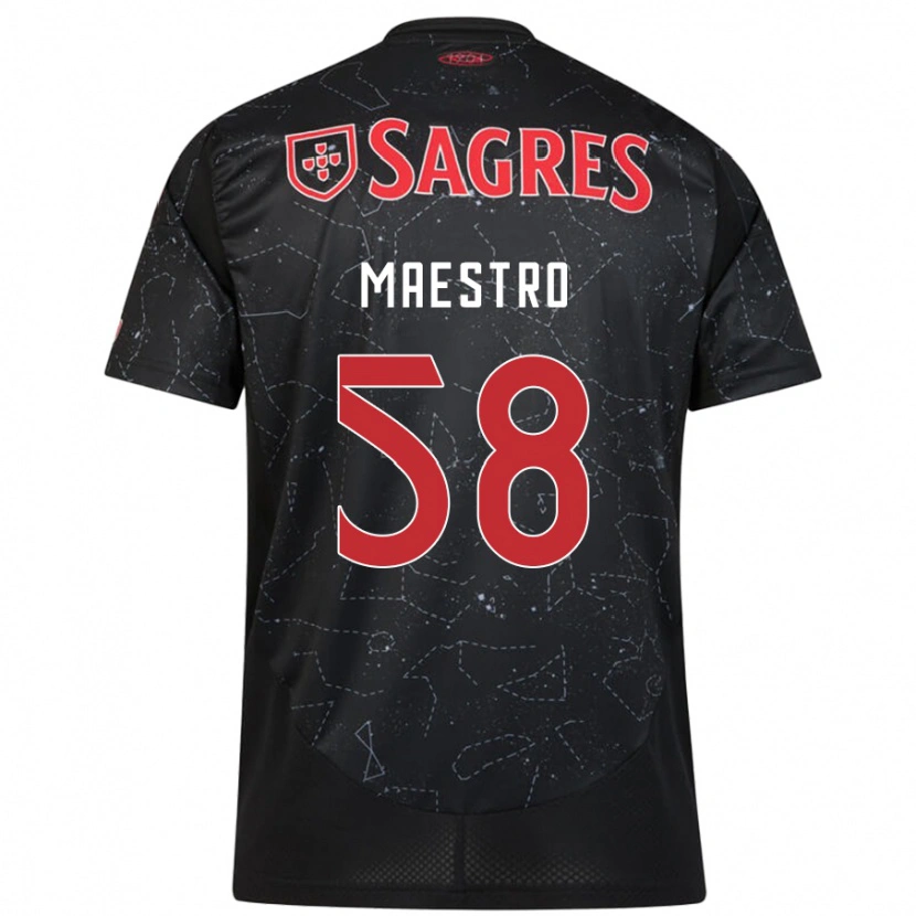 Danxen Hombre Camiseta Maestro #58 Negro Rojo 2ª Equipación 2024/25 La Camisa