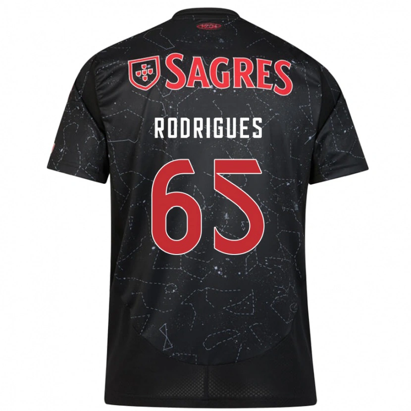 Danxen Hombre Camiseta Rafael Rodrigues #65 Negro Rojo 2ª Equipación 2024/25 La Camisa