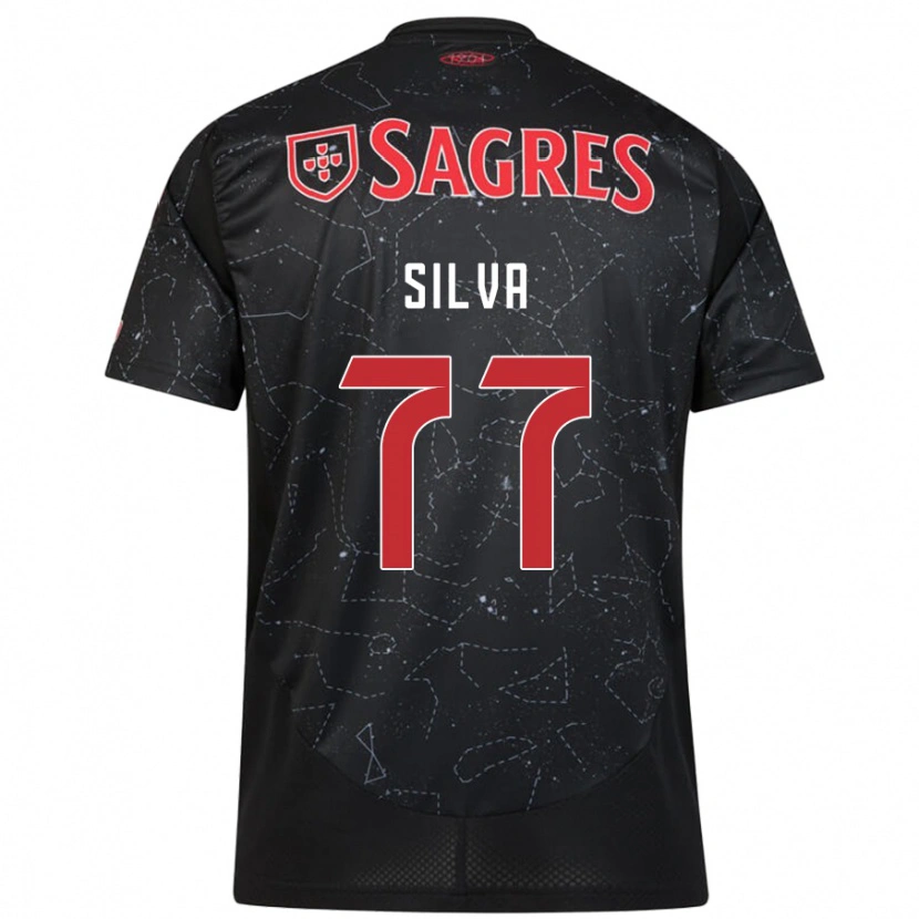 Danxen Hombre Camiseta Jessica Silva #77 Negro Rojo 2ª Equipación 2024/25 La Camisa