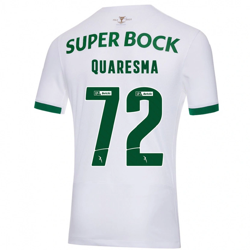 Danxen Hombre Camiseta Eduardo Quaresma #72 Blanco Verde 2ª Equipación 2024/25 La Camisa