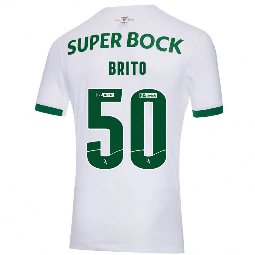 Danxen Hombre Camiseta Alexandre Brito #50 Blanco Verde 2ª Equipación 2024/25 La Camisa
