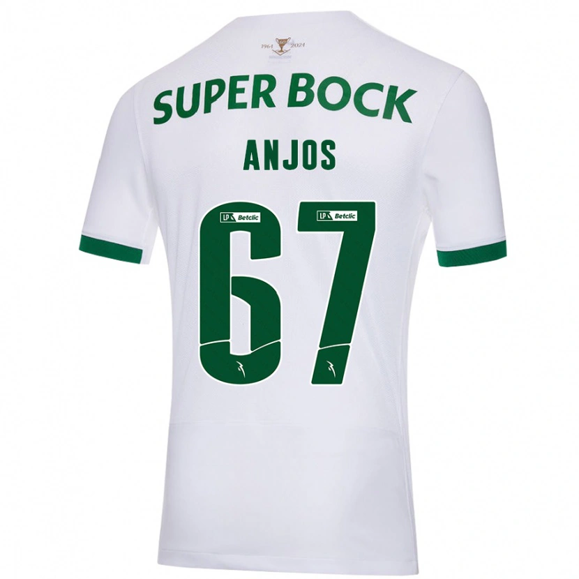 Danxen Hombre Camiseta Lucas Anjos #67 Blanco Verde 2ª Equipación 2024/25 La Camisa