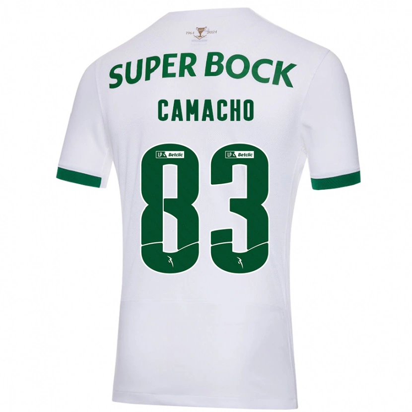 Danxen Hombre Camiseta Rafael Camacho #83 Blanco Verde 2ª Equipación 2024/25 La Camisa