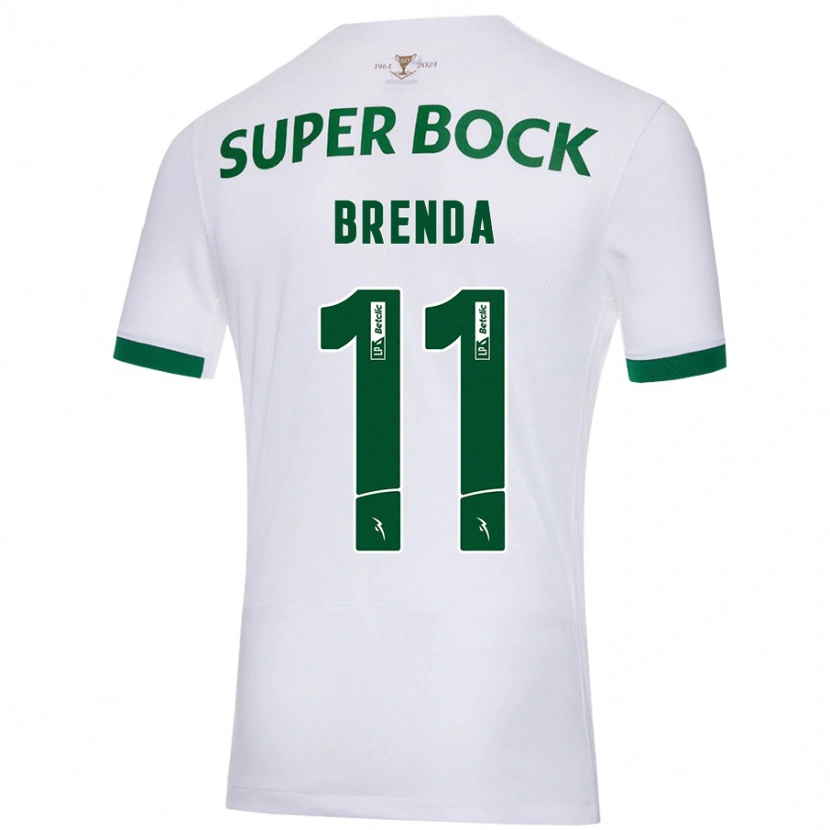 Danxen Hombre Camiseta Brenda Pérez Soler #11 Blanco Verde 2ª Equipación 2024/25 La Camisa
