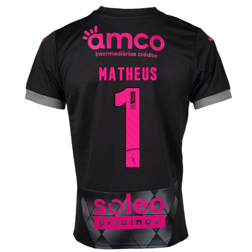 Danxen Hombre Camiseta Matheus #1 Negro Rosa 2ª Equipación 2024/25 La Camisa