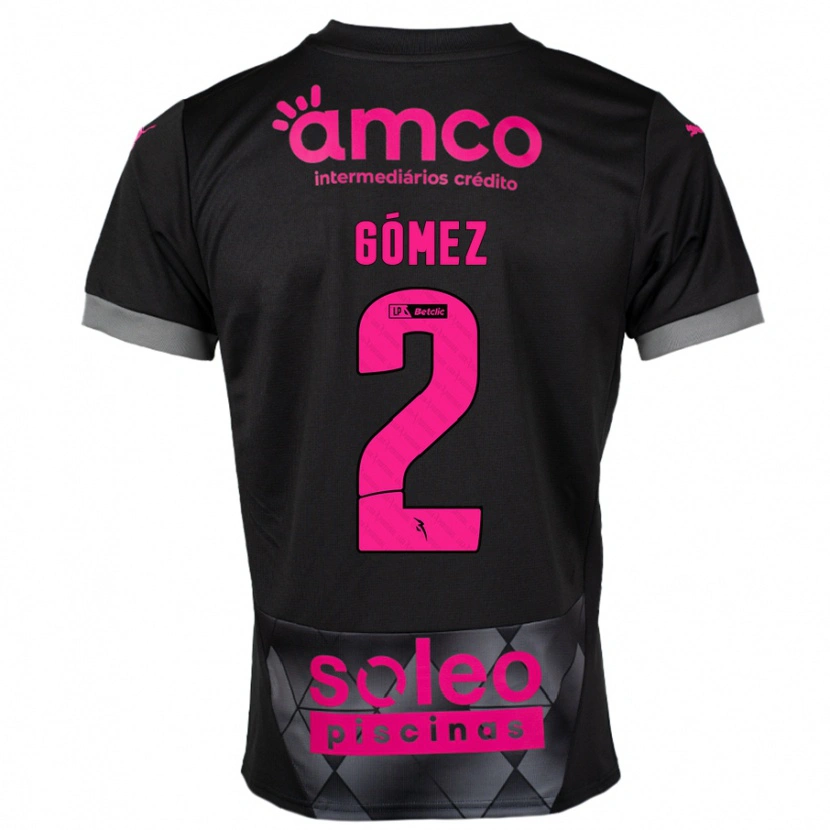 Danxen Hombre Camiseta Víctor Gómez #2 Negro Rosa 2ª Equipación 2024/25 La Camisa
