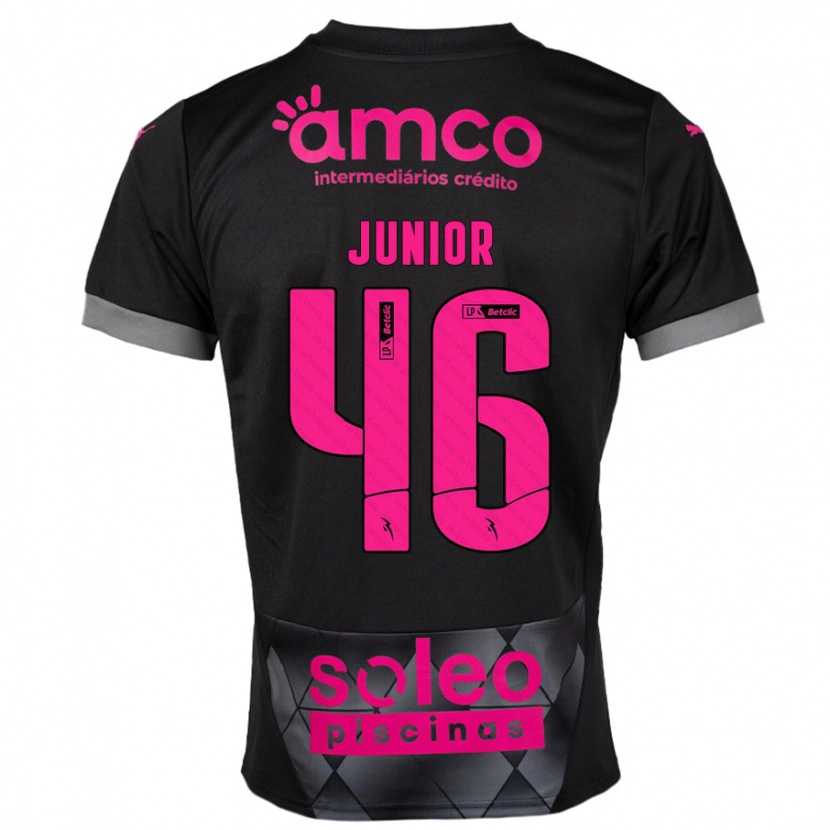 Danxen Hombre Camiseta Mário Junior #46 Negro Rosa 2ª Equipación 2024/25 La Camisa