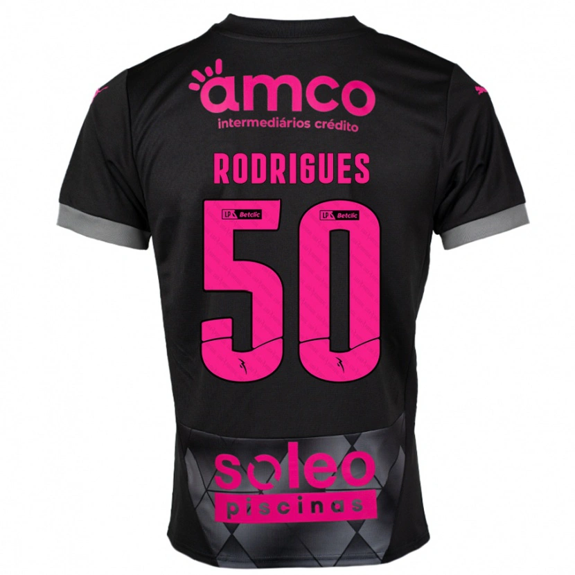 Danxen Hombre Camiseta Diego Rodrigues #50 Negro Rosa 2ª Equipación 2024/25 La Camisa