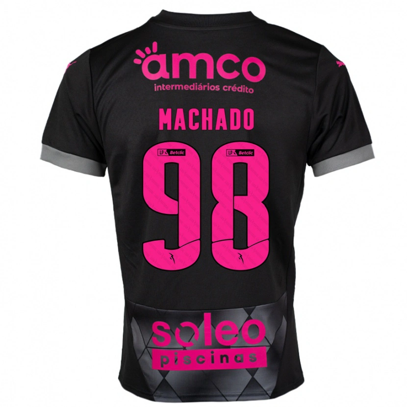 Danxen Hombre Camiseta Gonçalo Machado #98 Negro Rosa 2ª Equipación 2024/25 La Camisa