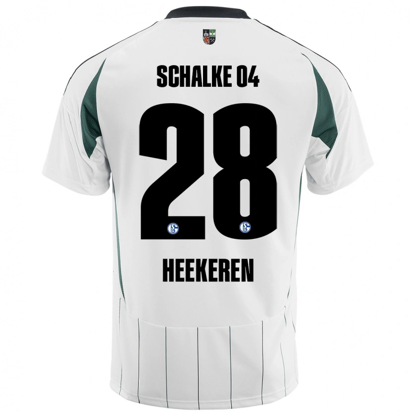 Danxen Hombre Camiseta Justin Heekeren #28 Blanco Verde 2ª Equipación 2024/25 La Camisa