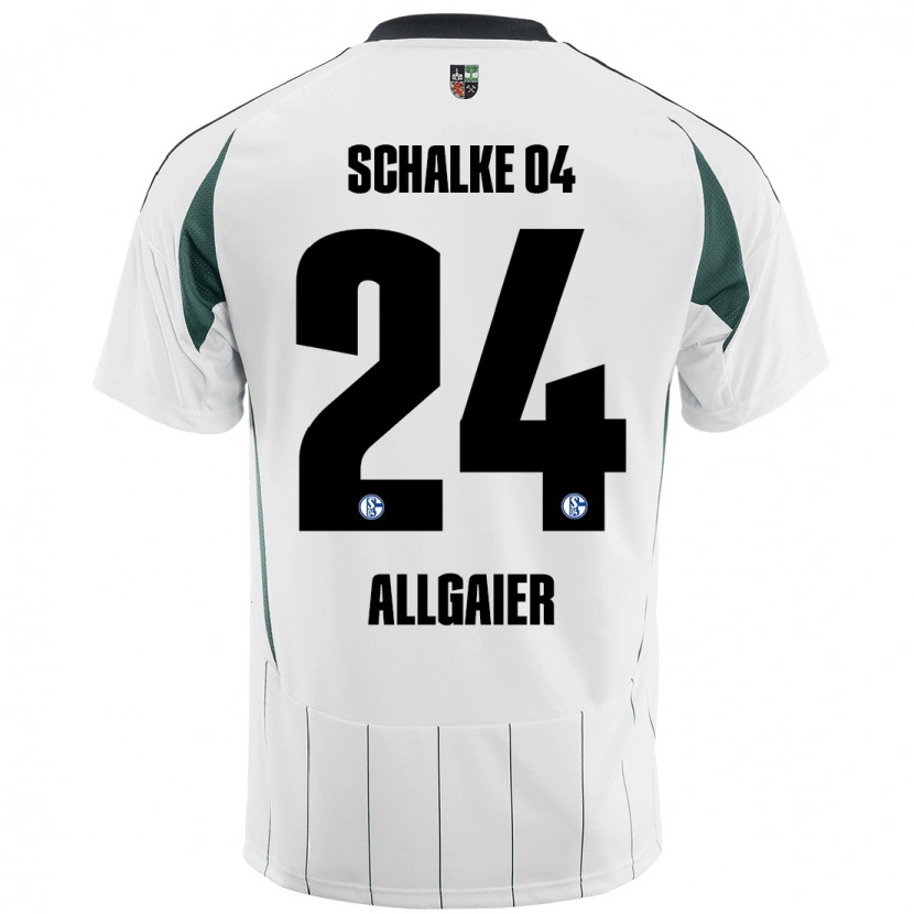Danxen Hombre Camiseta Felix Allgaier #24 Blanco Verde 2ª Equipación 2024/25 La Camisa