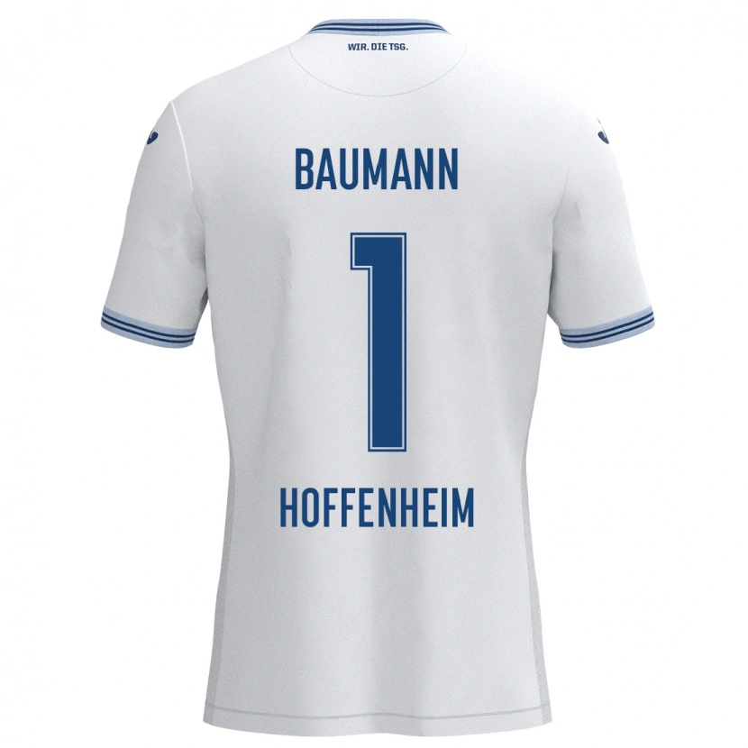 Danxen Hombre Camiseta Oliver Baumann #1 Blanco Azul 2ª Equipación 2024/25 La Camisa