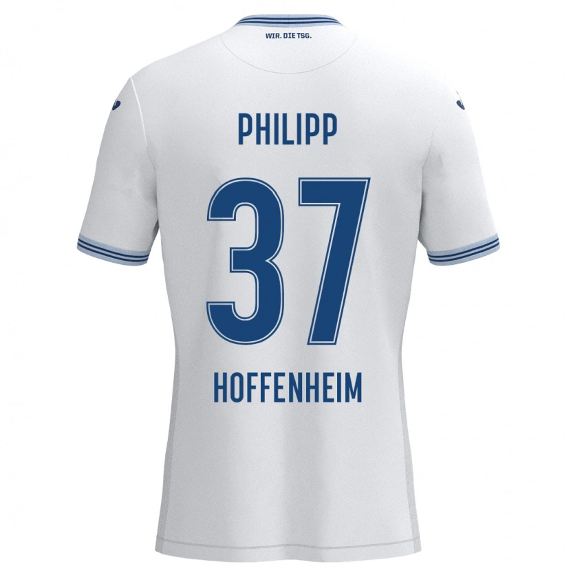 Danxen Hombre Camiseta Luca Philipp #37 Blanco Azul 2ª Equipación 2024/25 La Camisa