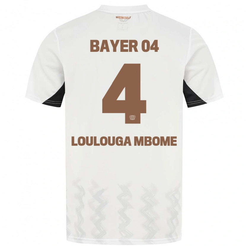 Danxen Hombre Camiseta Adrien Loulouga Mbome #4 Blanco Negro 2ª Equipación 2024/25 La Camisa
