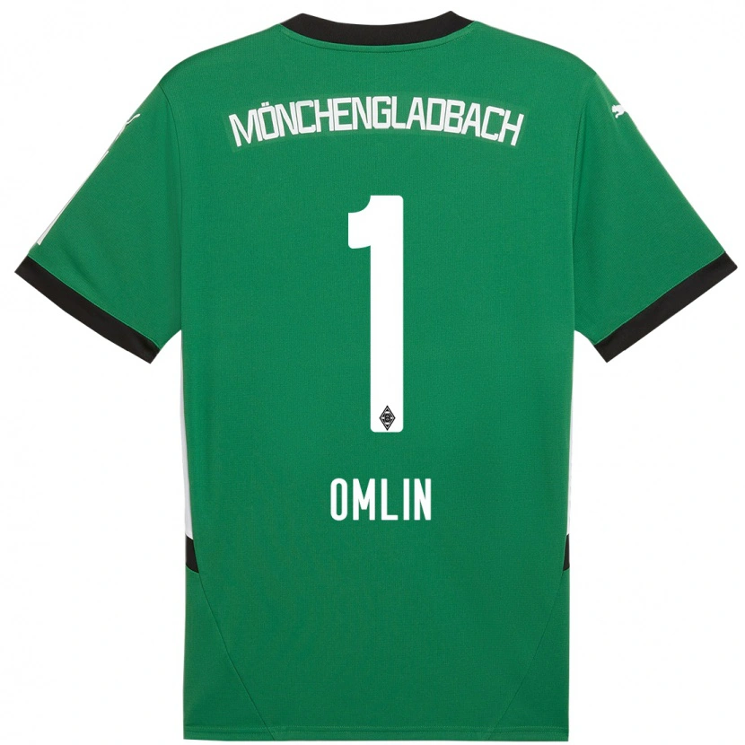Danxen Hombre Camiseta Jonas Omlin #1 Verde Blanco 2ª Equipación 2024/25 La Camisa