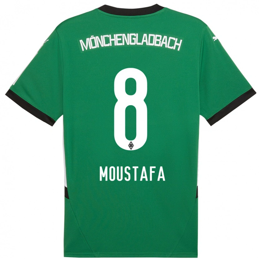 Danxen Hombre Camiseta Moustafa Moustafa #8 Verde Blanco 2ª Equipación 2024/25 La Camisa