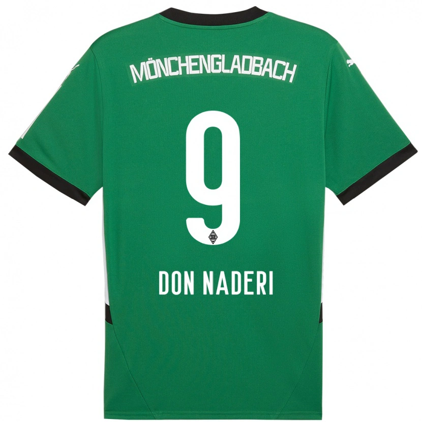 Danxen Hombre Camiseta Ryan Naderi #9 Verde Blanco 2ª Equipación 2024/25 La Camisa