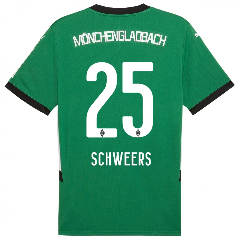 Danxen Hombre Camiseta Lion Schweers #25 Verde Blanco 2ª Equipación 2024/25 La Camisa