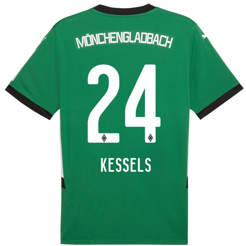 Danxen Hombre Camiseta Imke Kessels #24 Verde Blanco 2ª Equipación 2024/25 La Camisa