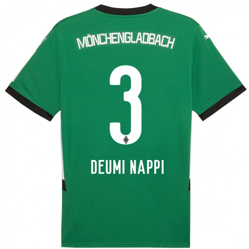 Danxen Hombre Camiseta Dimitrie Deumi Nappi #3 Verde Blanco 2ª Equipación 2024/25 La Camisa