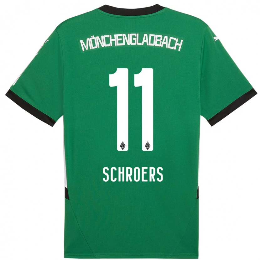 Danxen Hombre Camiseta Mika Schroers #11 Verde Blanco 2ª Equipación 2024/25 La Camisa
