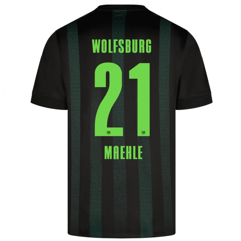 Danxen Hombre Camiseta Joakim Maehle #21 Verde Oscuro 2ª Equipación 2024/25 La Camisa
