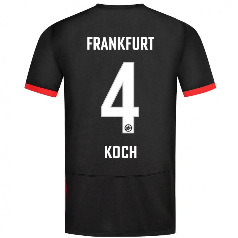 Danxen Hombre Camiseta Robin Koch #4 Negro 2ª Equipación 2024/25 La Camisa