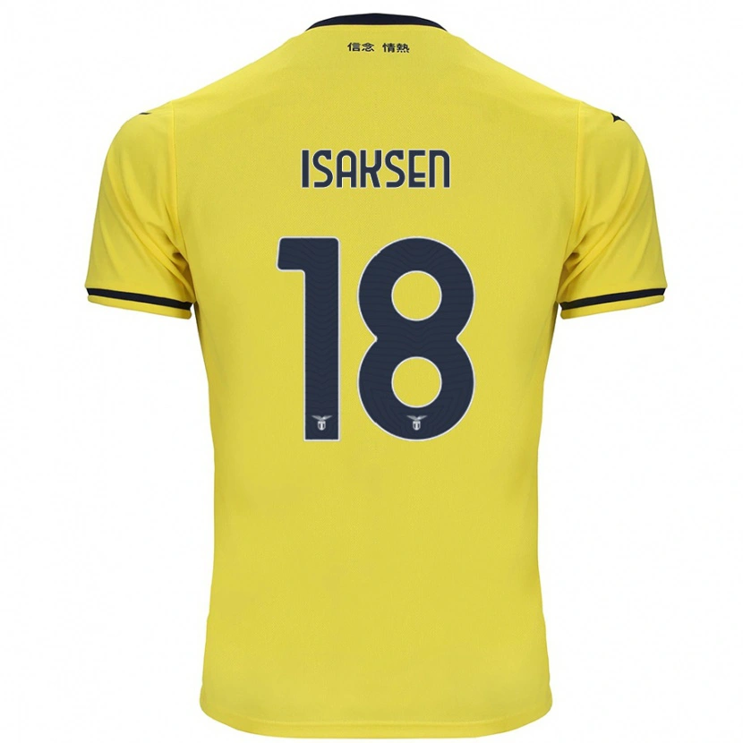 Danxen Hombre Camiseta Gustav Isaksen #18 Amarillo 2ª Equipación 2024/25 La Camisa