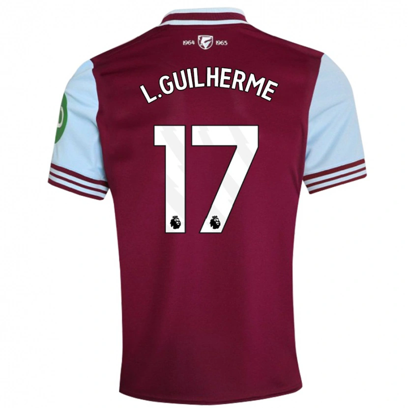Danxen Mujer Camiseta Luis Guilherme #17 Rojo Oscuro 1ª Equipación 2024/25 La Camisa