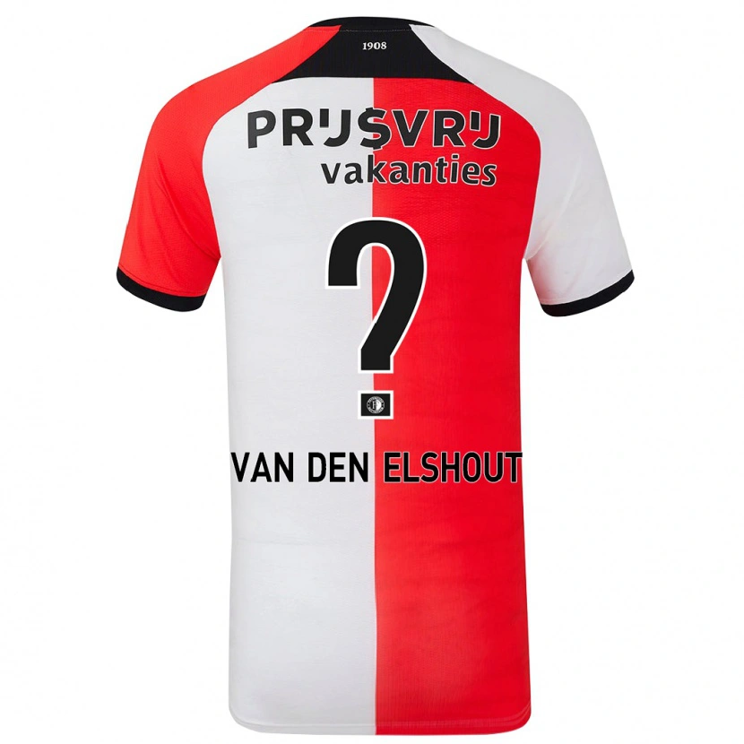 Danxen Mujer Camiseta Tobias Van Den Elshout #0 Rojo Blanco 1ª Equipación 2024/25 La Camisa