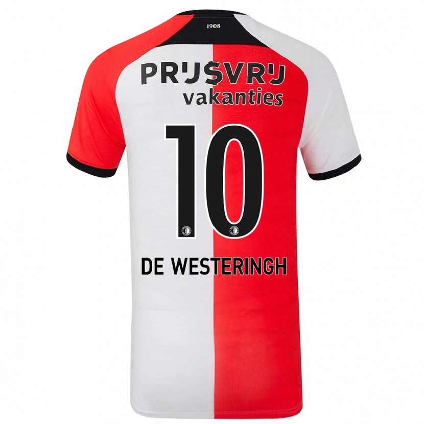 Danxen Mujer Camiseta Kirsten Van De Westeringh #10 Rojo Blanco 1ª Equipación 2024/25 La Camisa