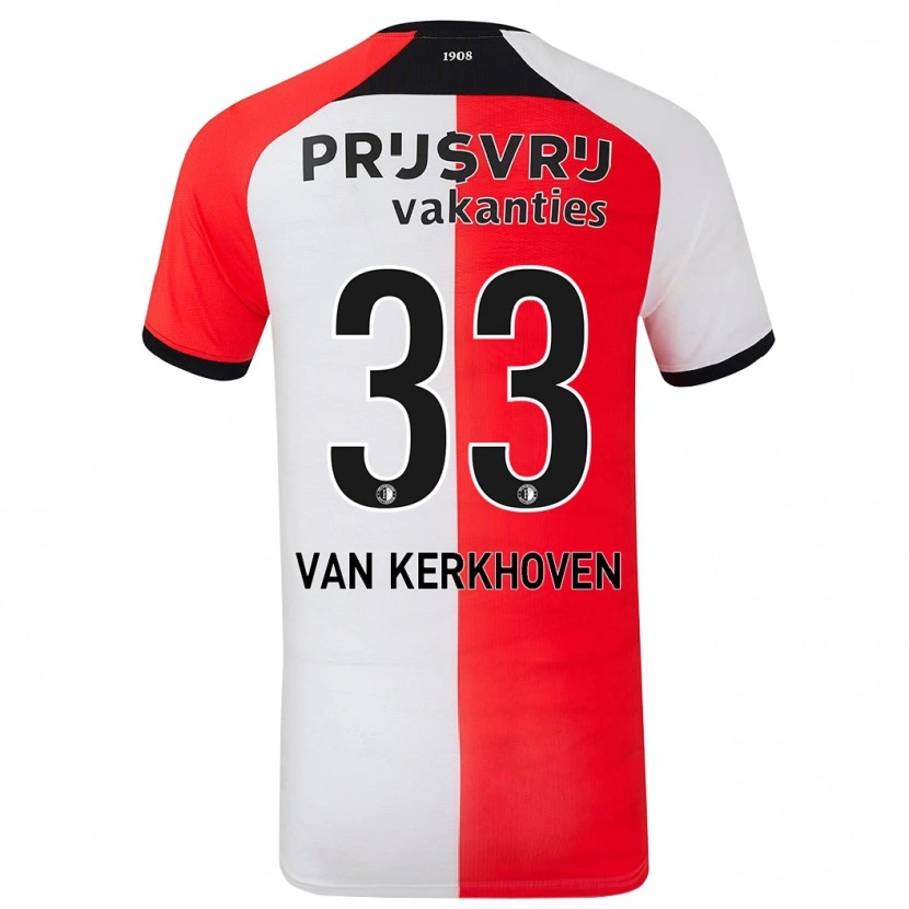 Danxen Mujer Camiseta Ella Van Kerkhoven #33 Rojo Blanco 1ª Equipación 2024/25 La Camisa