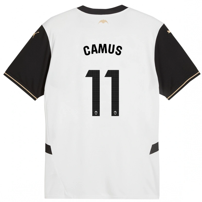 Danxen Mujer Camiseta Marco Camus #11 Blanco Negro 1ª Equipación 2024/25 La Camisa