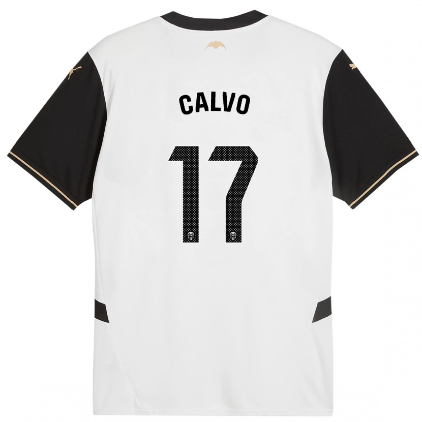 Danxen Mujer Camiseta Borja Calvo #17 Blanco Negro 1ª Equipación 2024/25 La Camisa