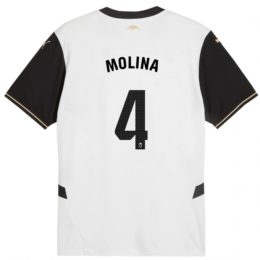 Danxen Mujer Camiseta María Molina #4 Blanco Negro 1ª Equipación 2024/25 La Camisa