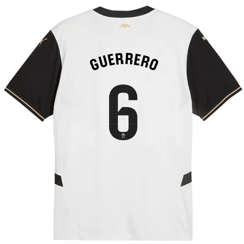 Danxen Mujer Camiseta Paula Guerrero #6 Blanco Negro 1ª Equipación 2024/25 La Camisa