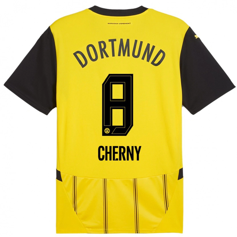 Danxen Mujer Camiseta Nick Cherny #8 Amarillo Negro 1ª Equipación 2024/25 La Camisa